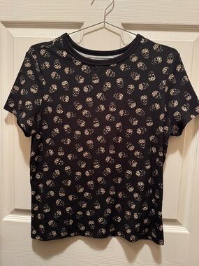 No Boundaries Black Short Sleeve Leopard skull Tee